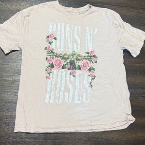 Pink Graphic T-Shirt with Floral Design
